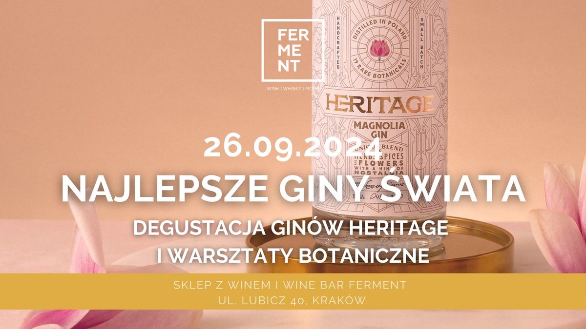 Degustacja NAJLEPSZYCH GIN\u00d3W \u015aWIATA z autorami oraz warsztaty botaniczne