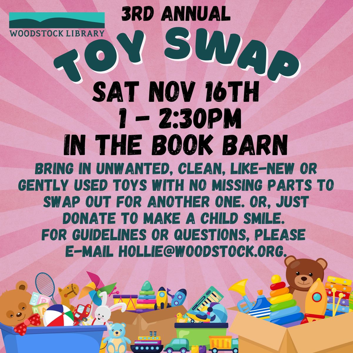 3rd Annual Toy Swap in the Book Barn