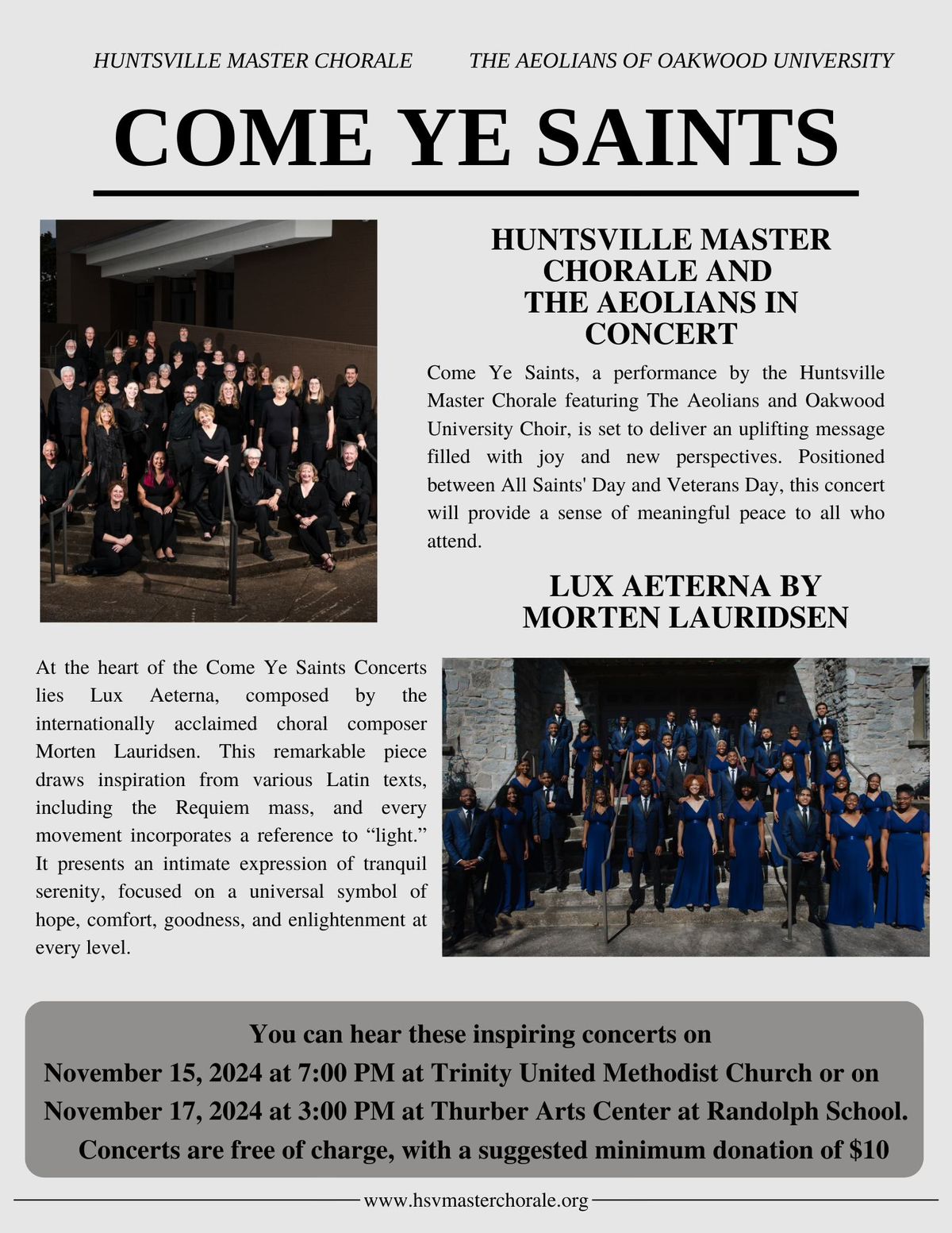 Huntsville Master Chorale & The Aeolians Concert