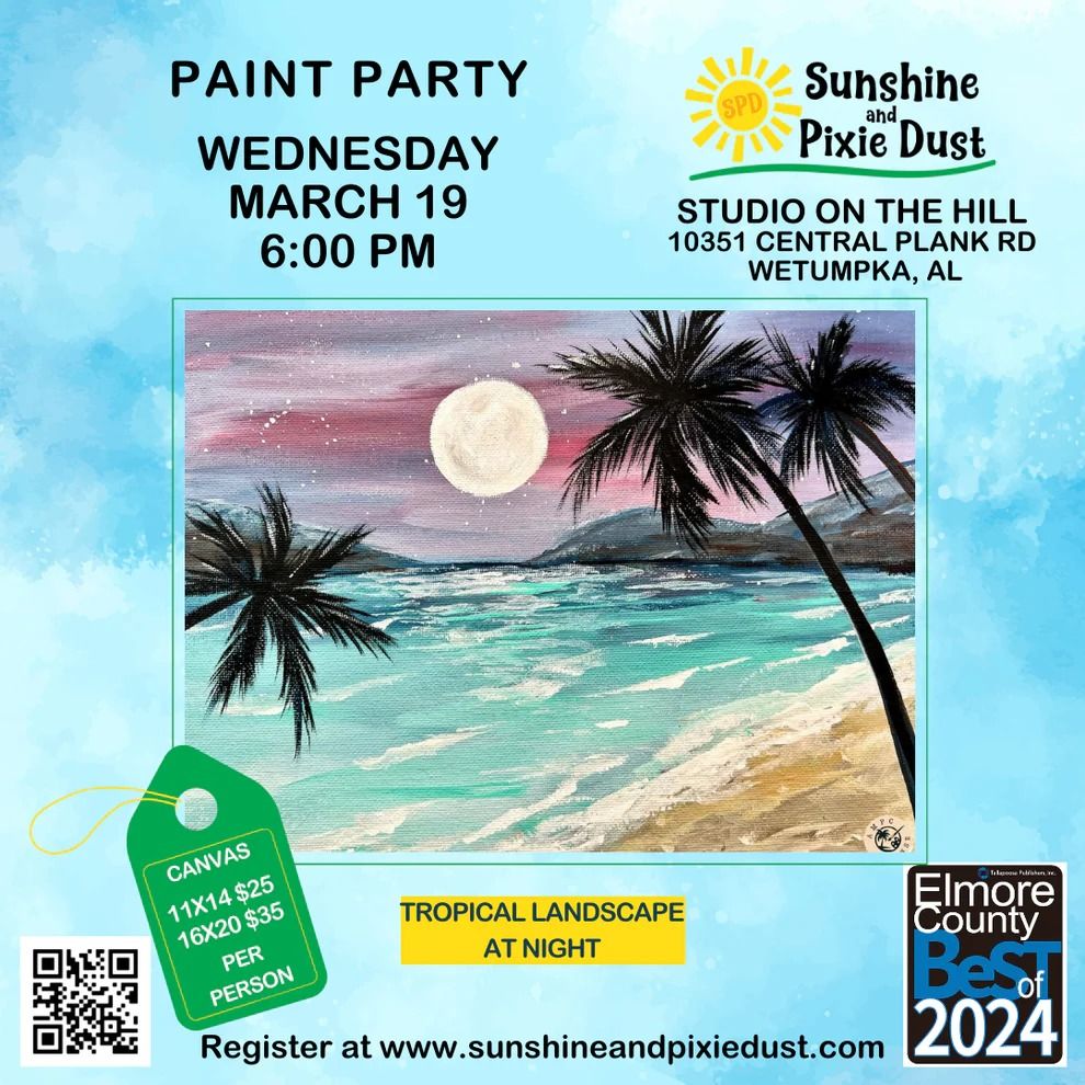 Paint Party - "Tropical Landscape at Night"