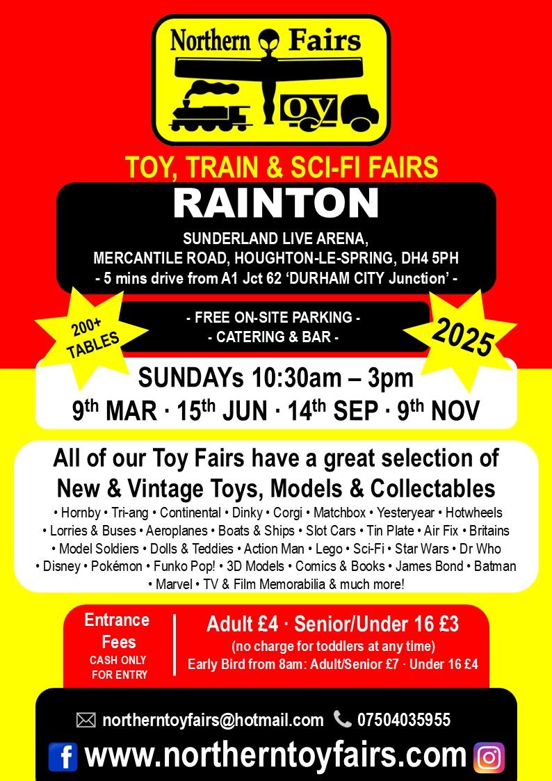 Rainton Toy, Train & Sci-Fi Fair on Sun 9th Nov '25