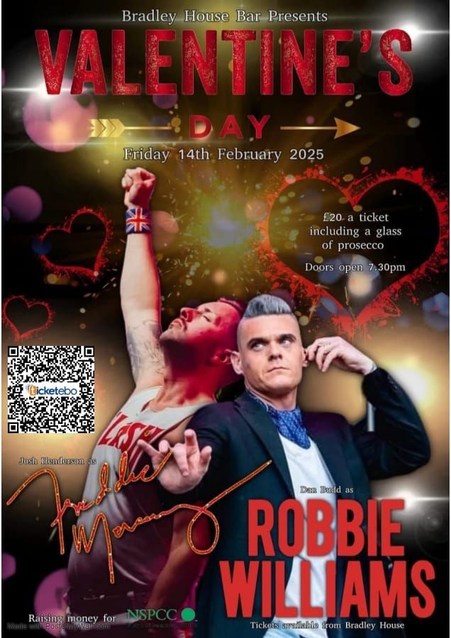 Valentines Evening with Robbie Willams & Freddie Mercury Tributes