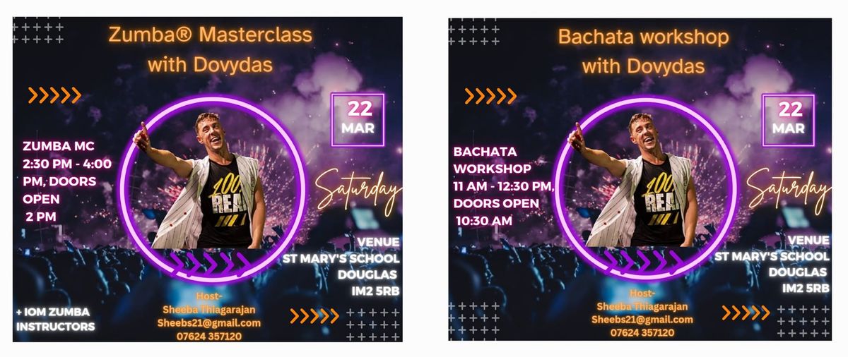 Zumba Masterclass with Dovydass and a Bachata Workshop by Dovydas