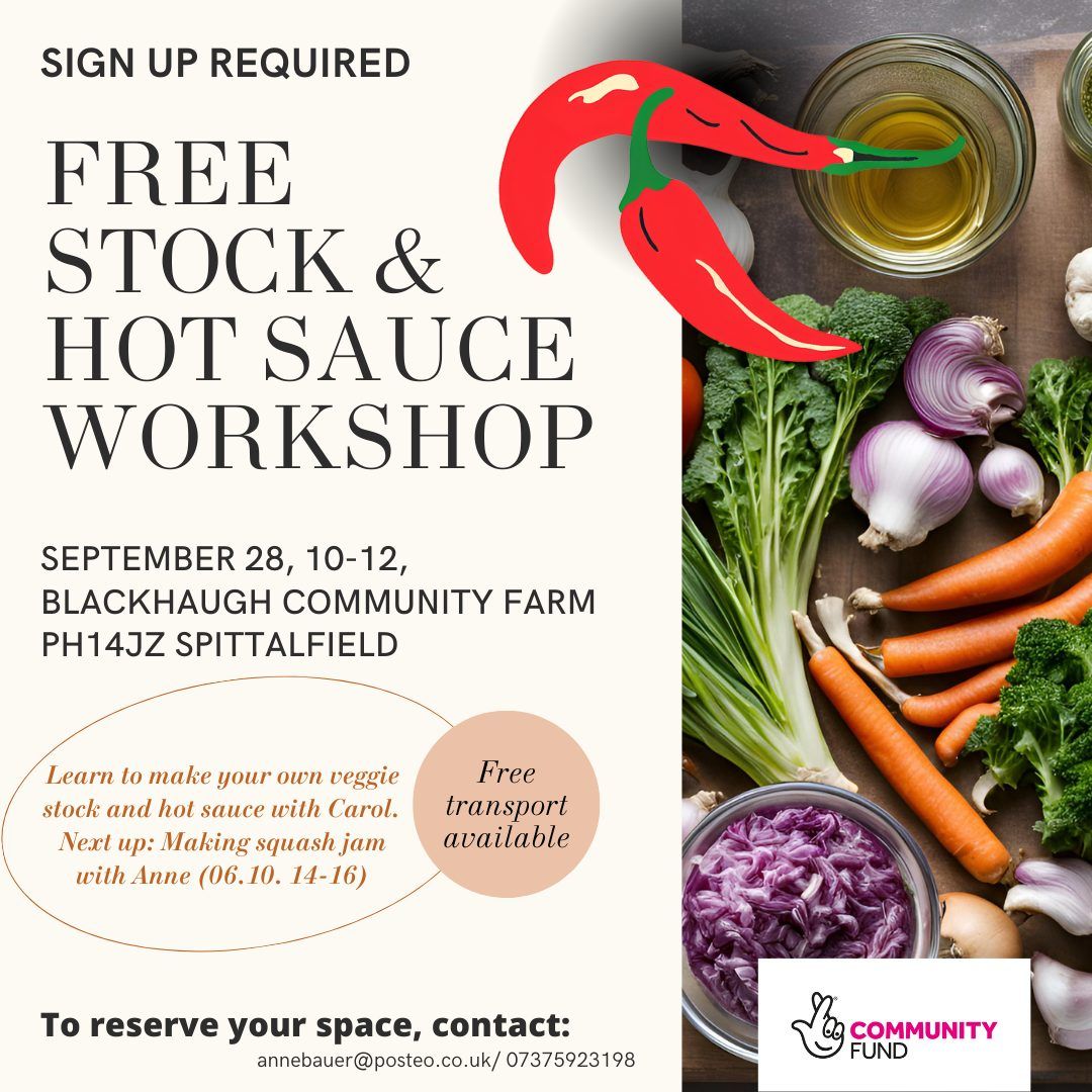 Free Stock & Hot Sauce Workshop (Sign up required)