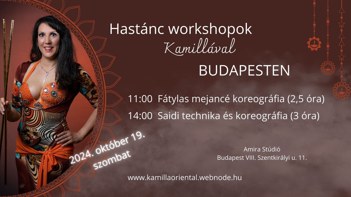 Hast\u00e1nc workshopok Kamill\u00e1val Budapesten - okt\u00f3ber 19.