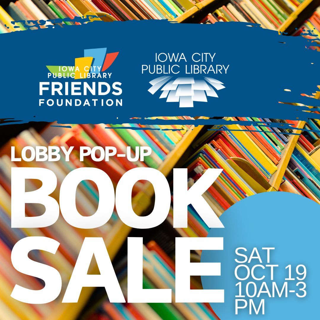 Pop-up Book Sale in ICPL Lobby during Iowa City Book Festival