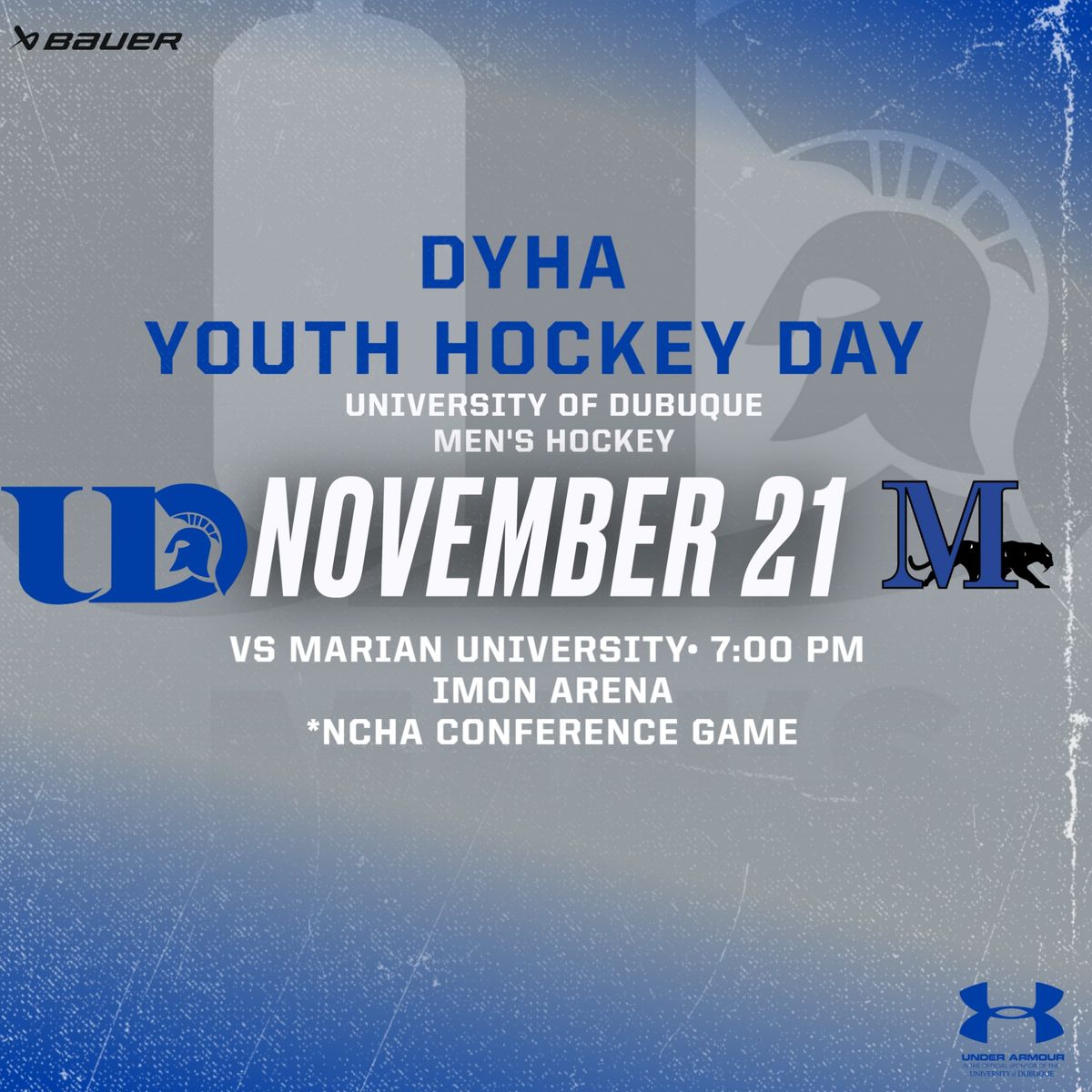 DYHA Youth Hockey Day vs. Marian University 