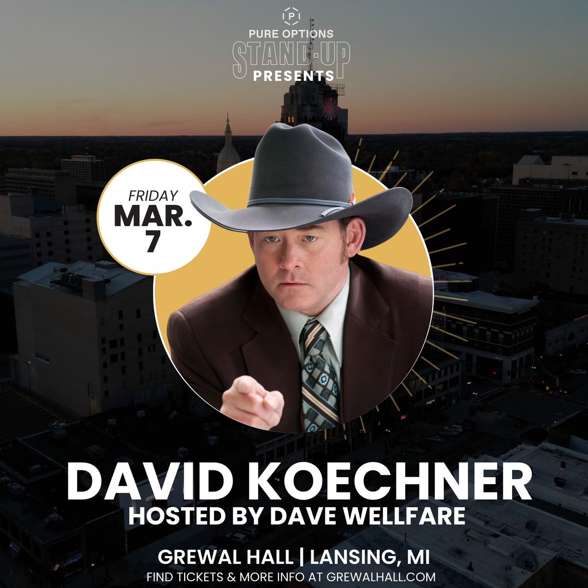 Pure Options Stand Up Presents: David Koechner | Grewal Hall | Lansing, MI