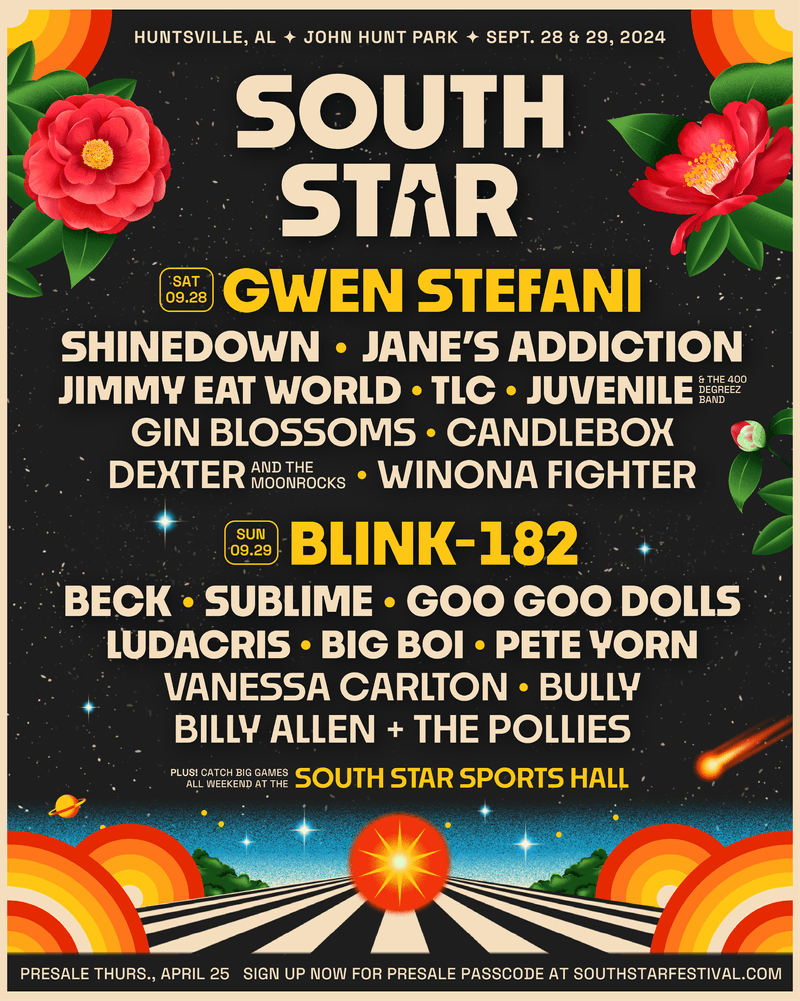 South Star Music Festival (Saturday) with Gwen Stefani, Shinedown, and more