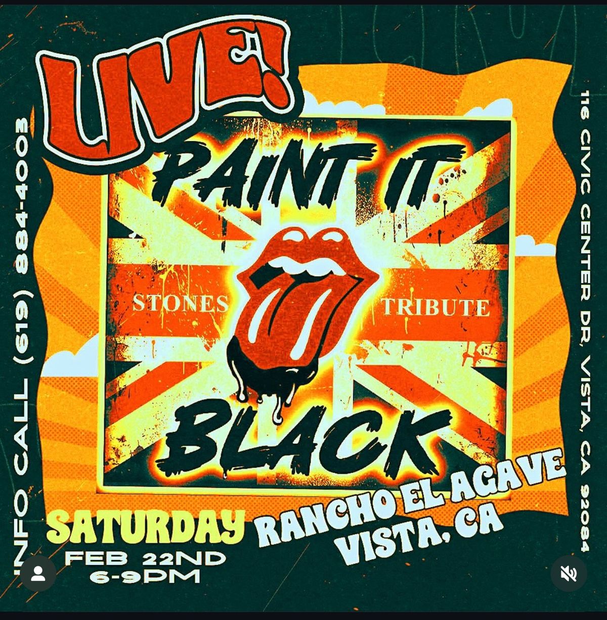 Paint It Black at Rancho el Agave, Vista, CA, Saturday February 22nd 6-9pm