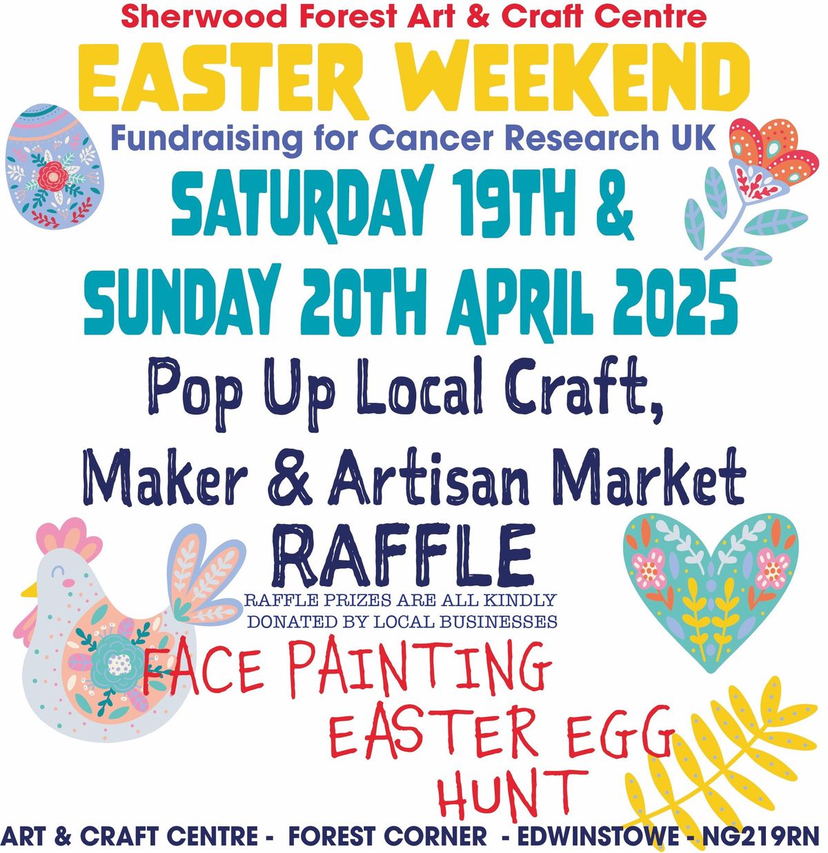 Easter weekend craft market fundraiser forCancer Research UK 2025