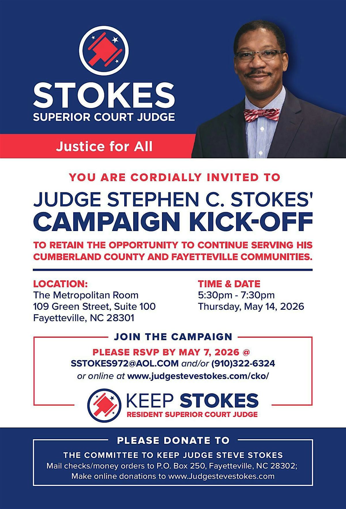Judge Stephen C. Stokes Campaign Kickoff
