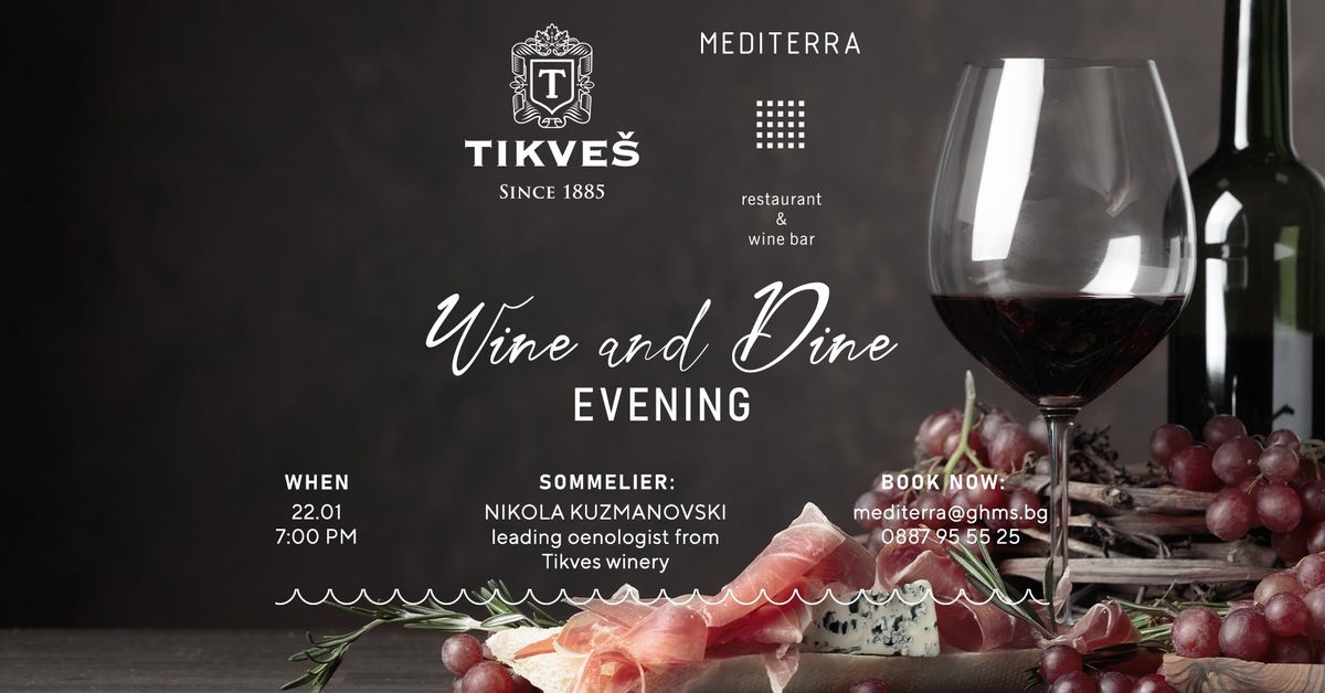 Wine & Dine With Tikve\u0161 @ Mediterra Restaurant & Wine Bar 