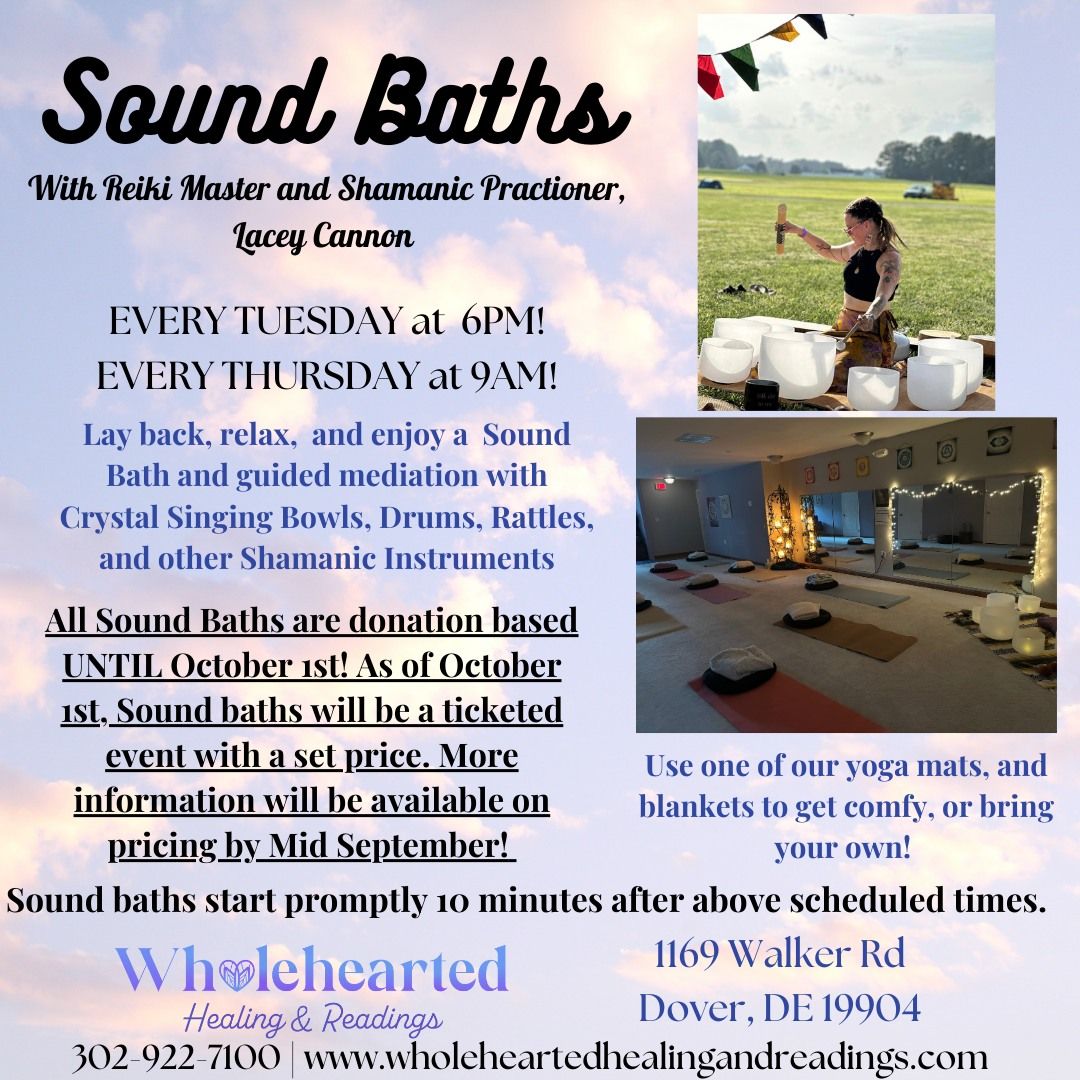 Sound Baths at Wholehearted Healing & Readings