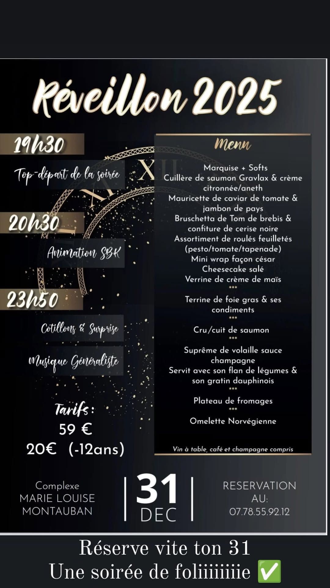 SOIR\u00c9E DU 31 D\u00c9CEMBRE \u2728 NOUVEL AN 2025 \u2728 MONTAUBAN 