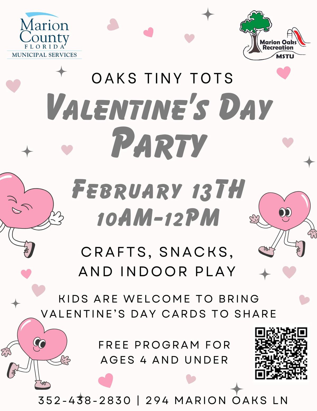 Oaks Tiny Tots Valentine's Day Party