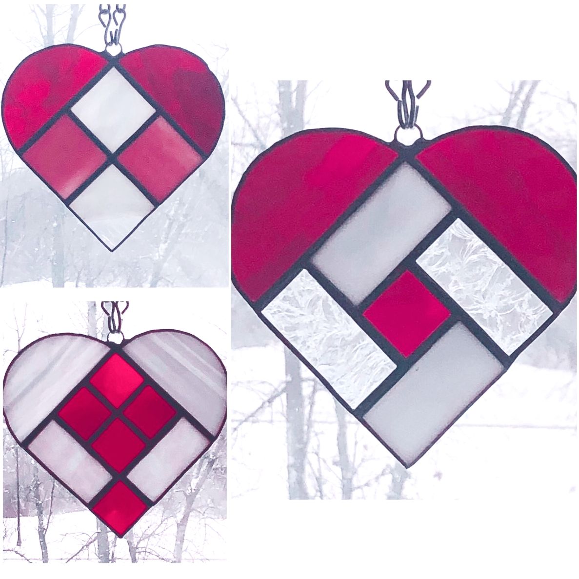 Stained Glass Hearts (2!) with Morgan's Stained Glass