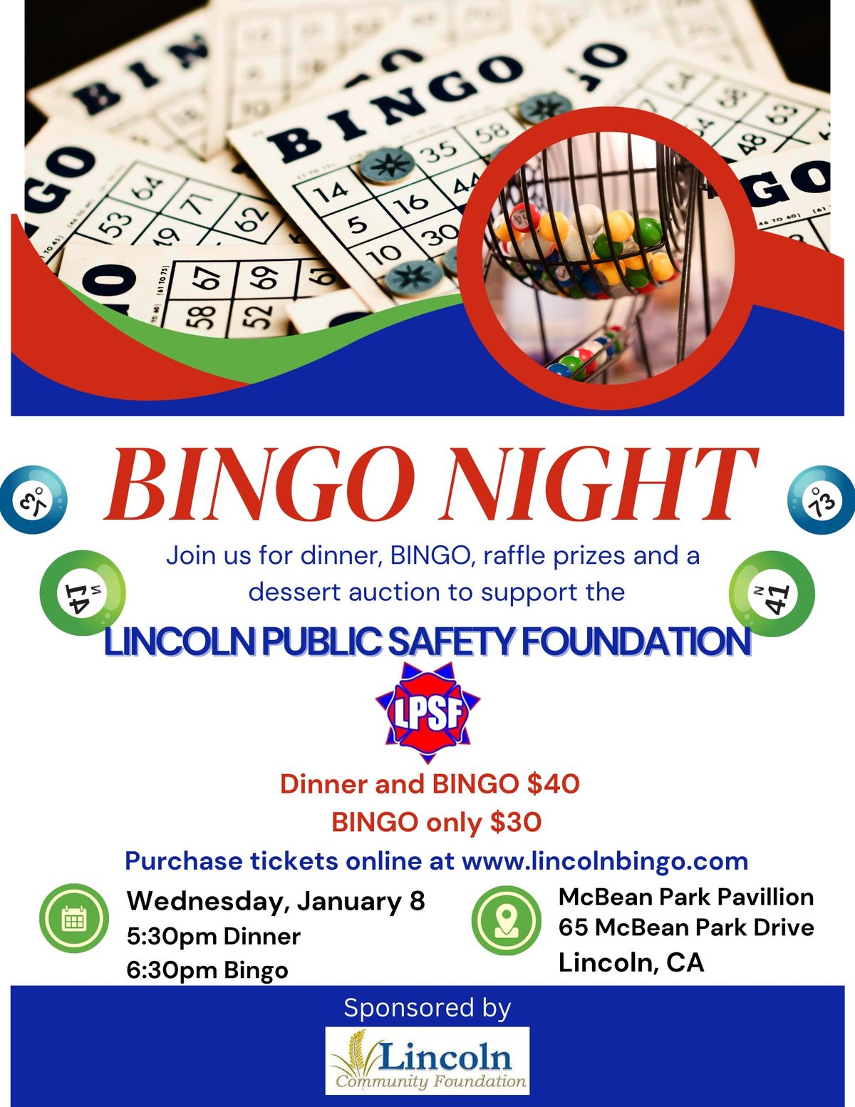 Lincoln Public Safety Bingo Night