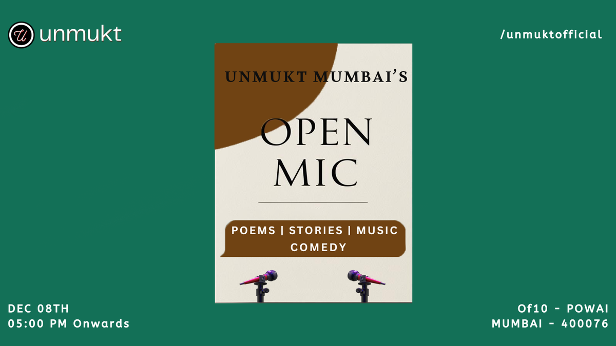 Open Mic Mumbai: Unmukt\u2019s Exclusive Poetry and Storytelling Event