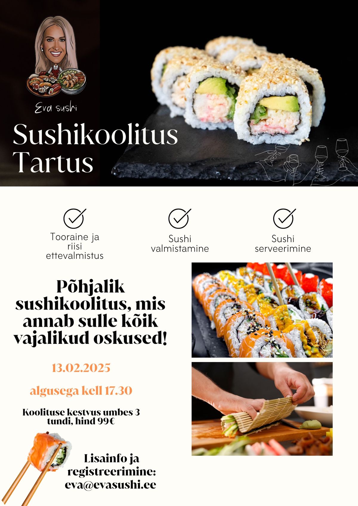 Sushikoolitus Tartus (osalejate arv t\u00e4itunud)