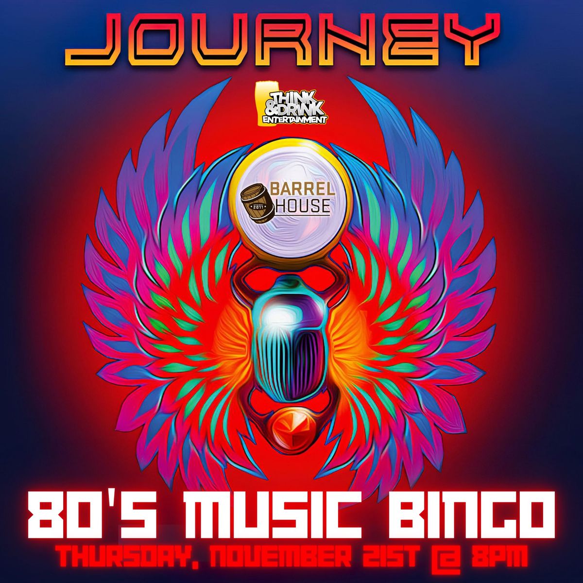 80's Music Bingo feat. Journey @ Barrel House (Dubuque, IA) \/ Thursday, November 21st @ 8pm