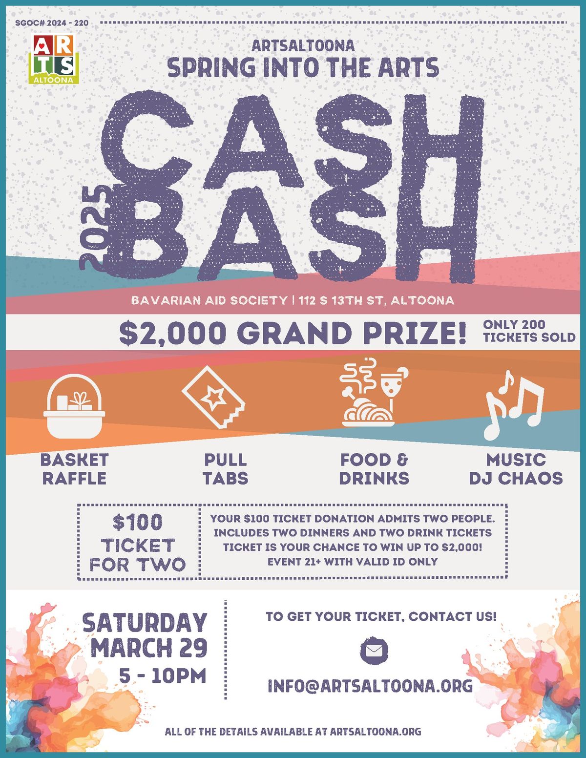 Spring into the Arts Cash Bash