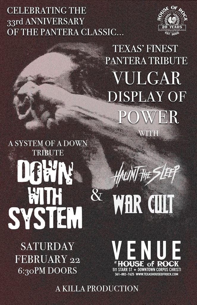 Texas\u2019 Finest Pantera Tribute: VULGAR DISPLAY OF POWER