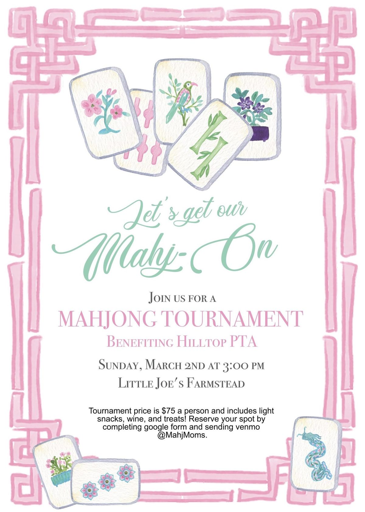 MahjMoms Tournament to benefit Hilltop Elementary PTA