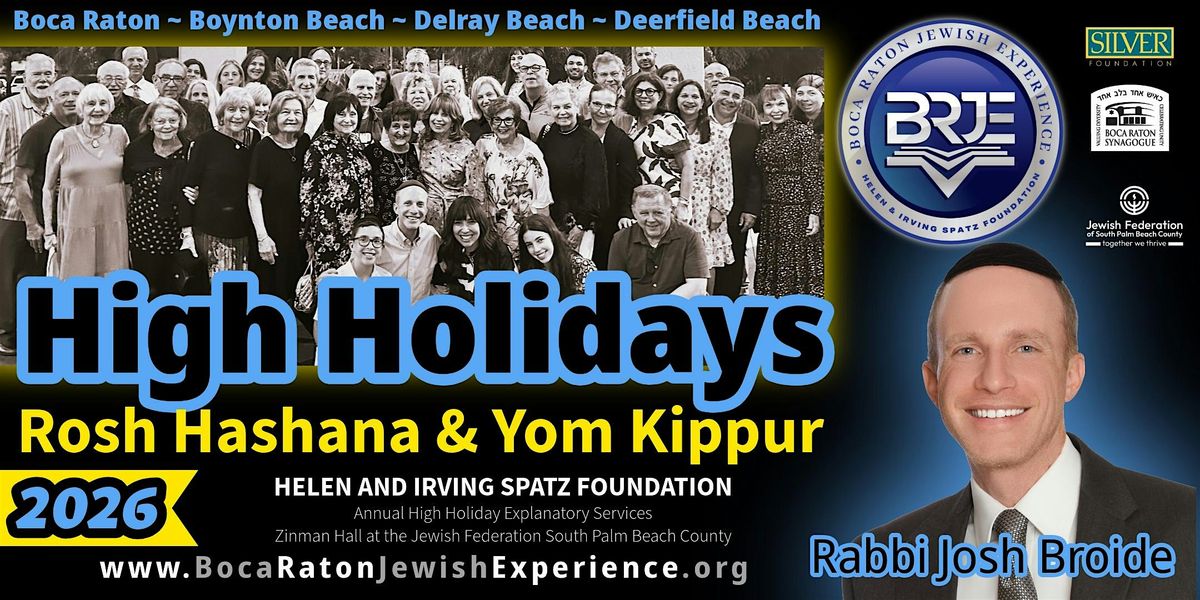 Rosh Hashana & Yom Kippur High Holidays in Boca Raton 2026