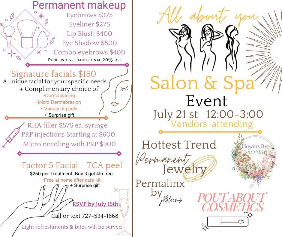 All About You JULY Salon & Spa Event