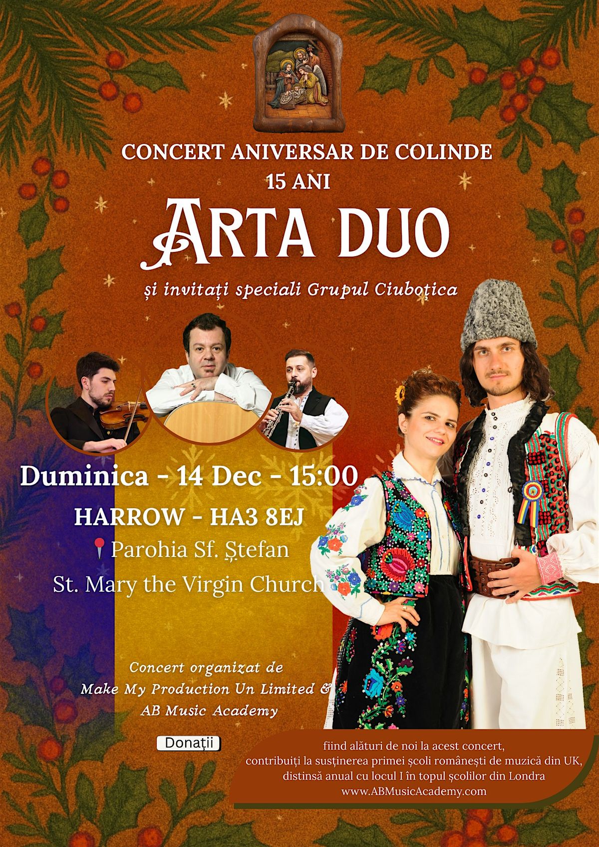 * HARROW *  Concert Aniversar de Colinde Arta Duo 15 Ani +Drago\u0219 Mo\u0219tenescu