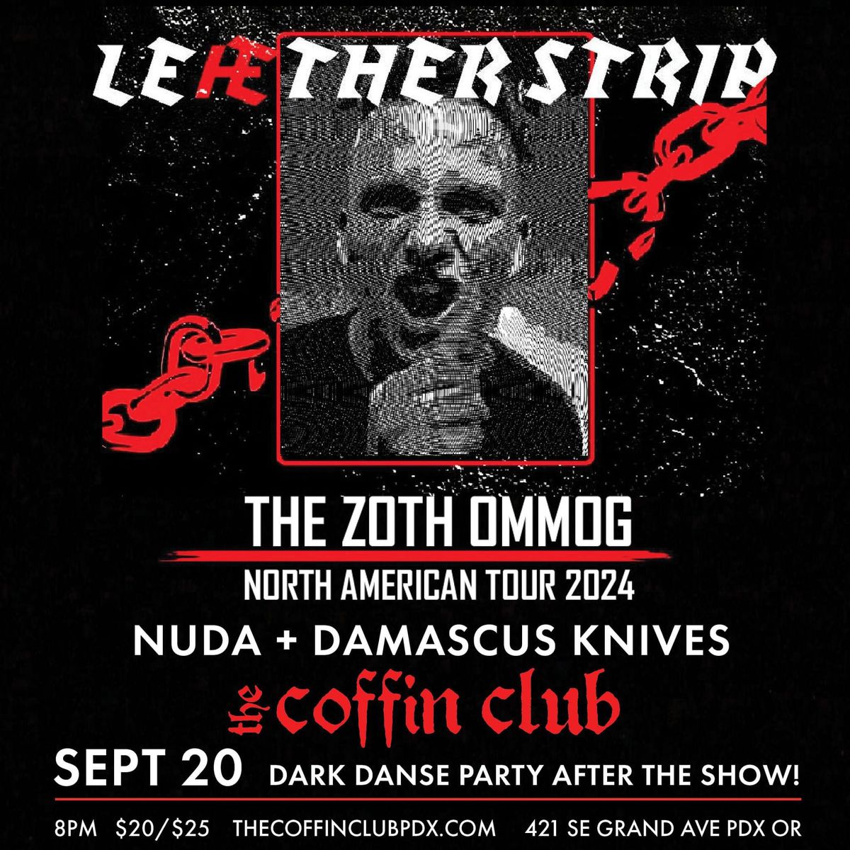 Leaether Strip : Nuda : Damascus Knives at The Coffin Club