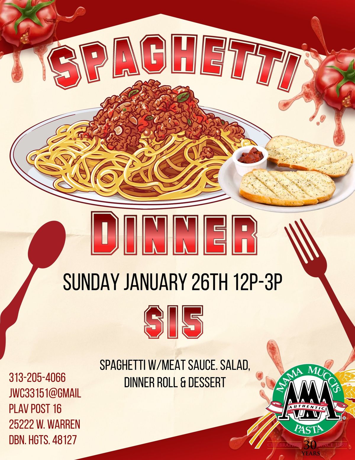 PLAV Spaghetti Dinner