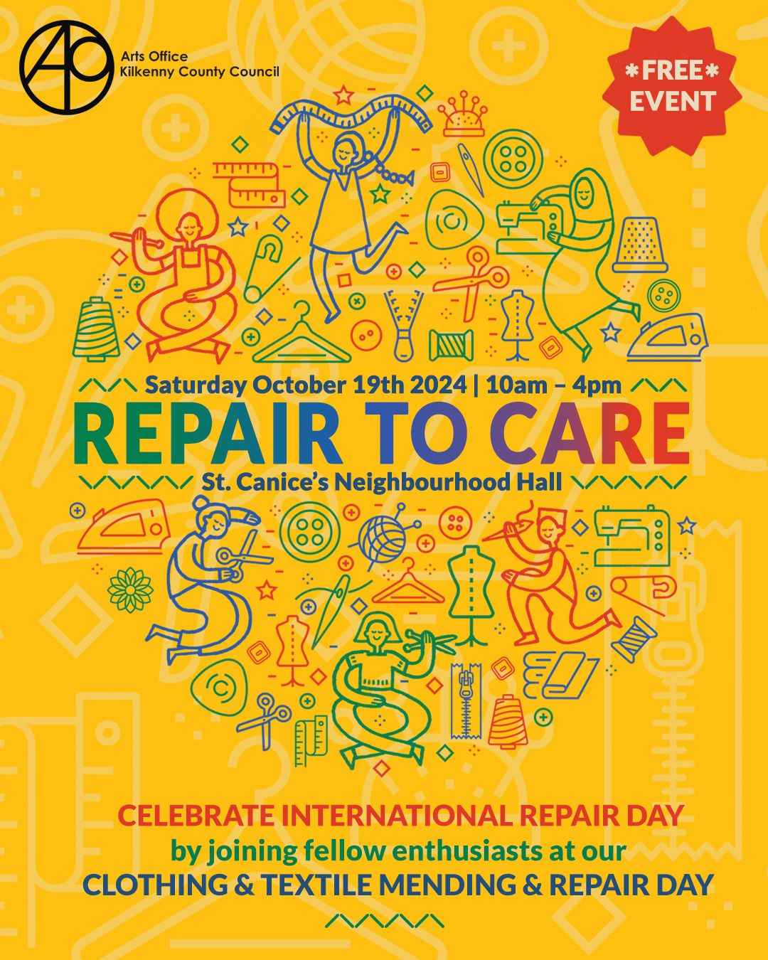 Kilkenny Arts Office's "Repair to Care" on International Repair Day!\ud83c\udf0d