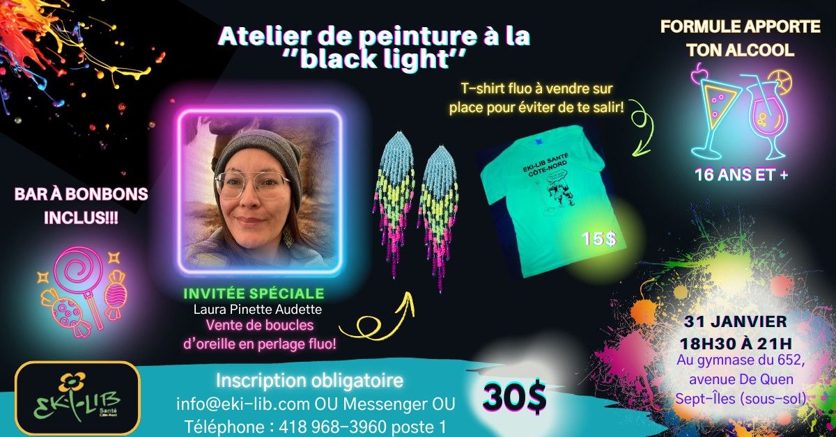 Atelier de peinture \u00e0 la ''black light''