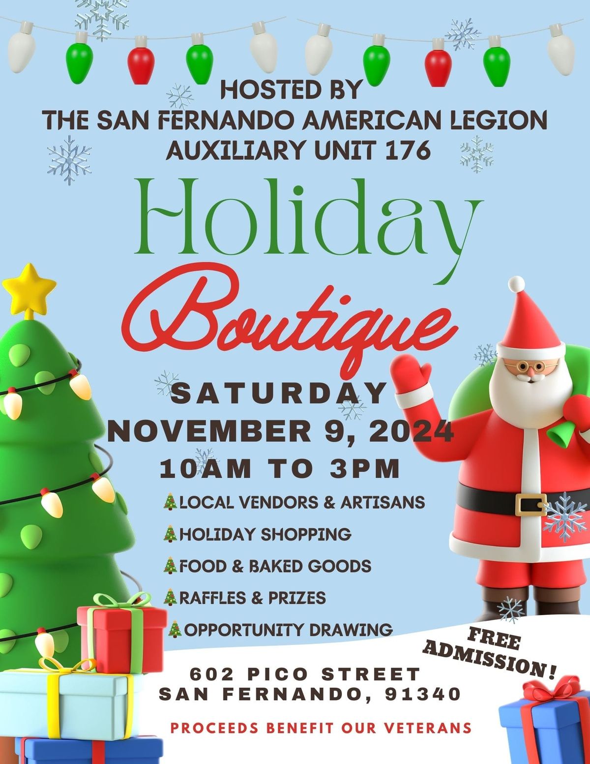 San Fernando American Legion Auxiliary Holiday Boutique 