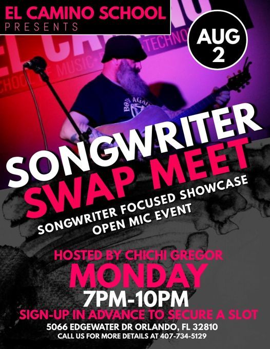 Songwriter SWAP MEET - Open Mic Event (8\/2\/21)