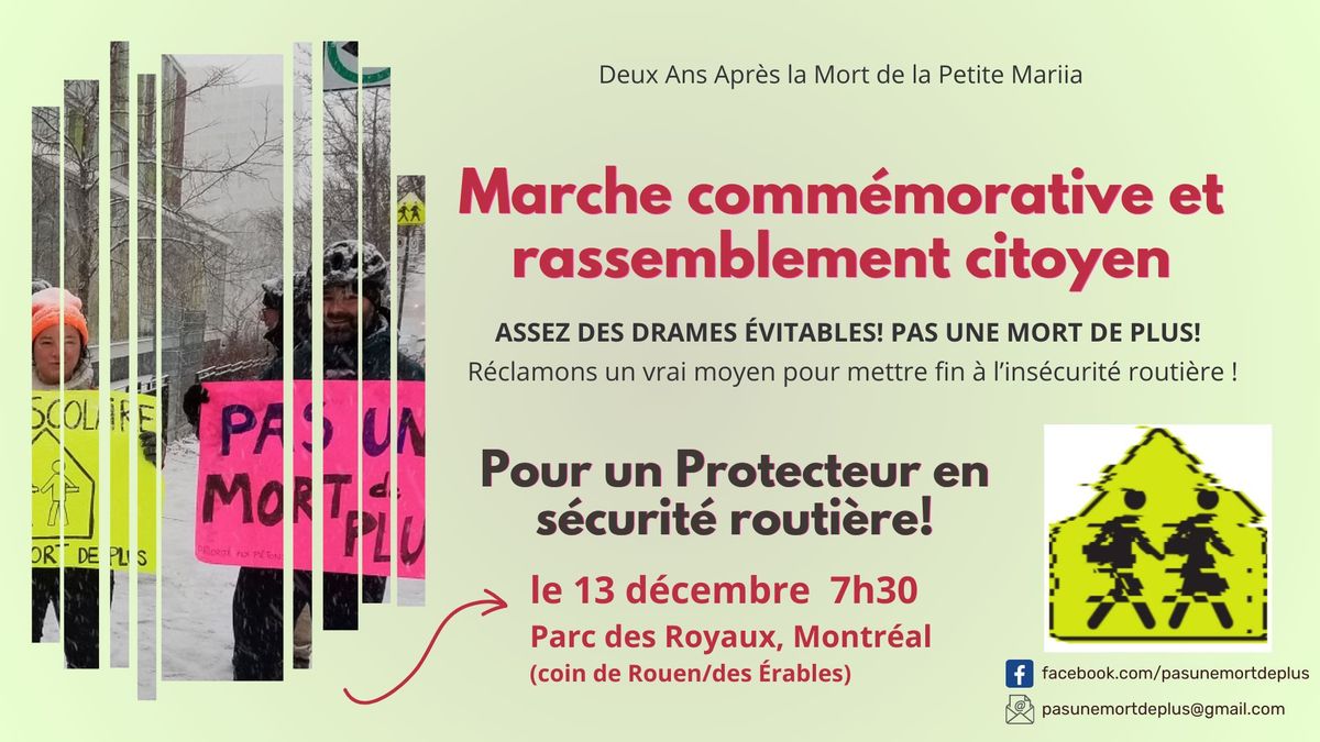 Rassemblement citoyen pour mettre fin \u00e0 l'ins\u00e9curit\u00e9 routi\u00e8re