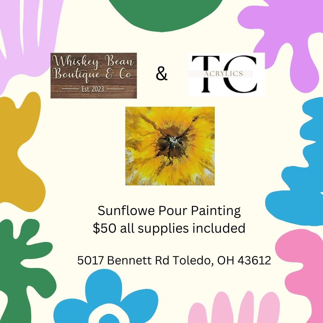 Sunflower Pour Painting