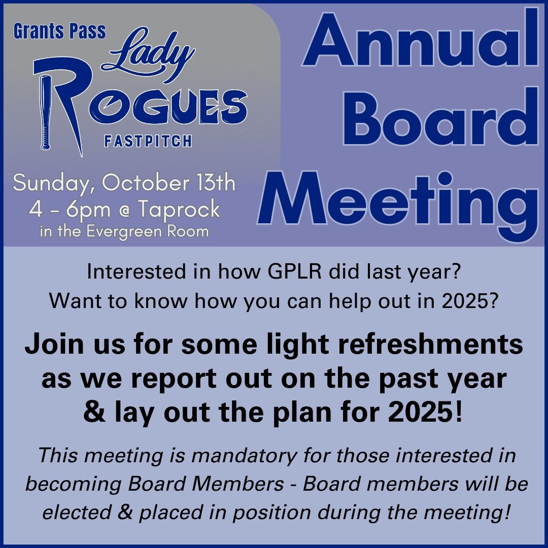 Grants Pass Lady Rogues Annual Board Meeting