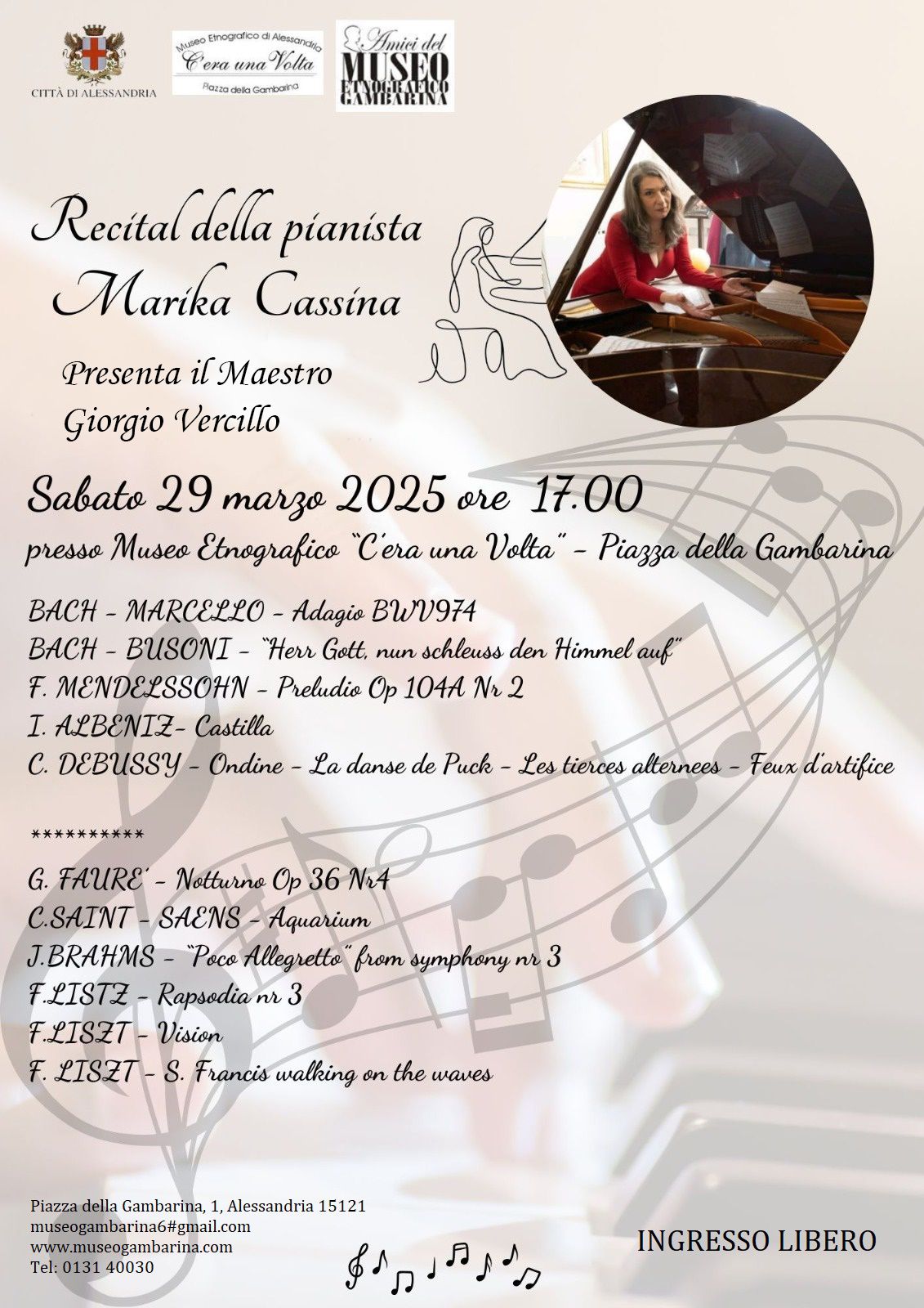 Recital della pianista Marika Cassina