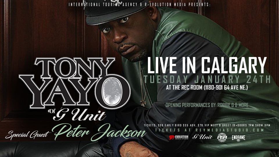 Tony Yayo of GUnit Live in Calgary January 24th at The Rec Room, The