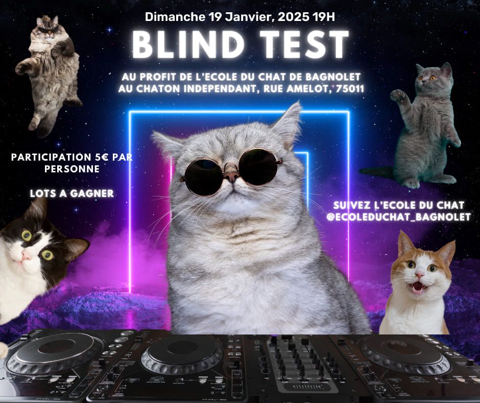 Blind Test au profit de l'Ecole du Chat de Bagnolet 