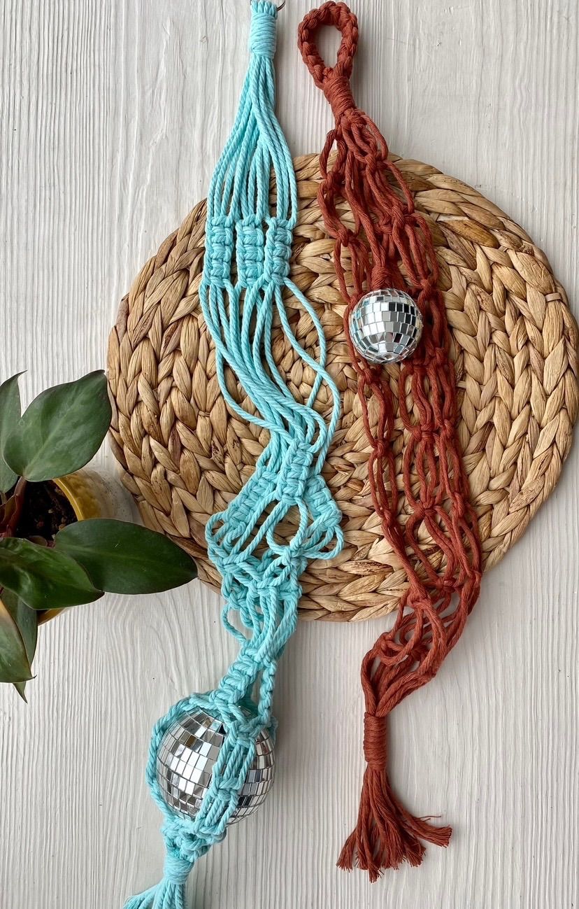 Disco Ball Macrame Plant Hanger