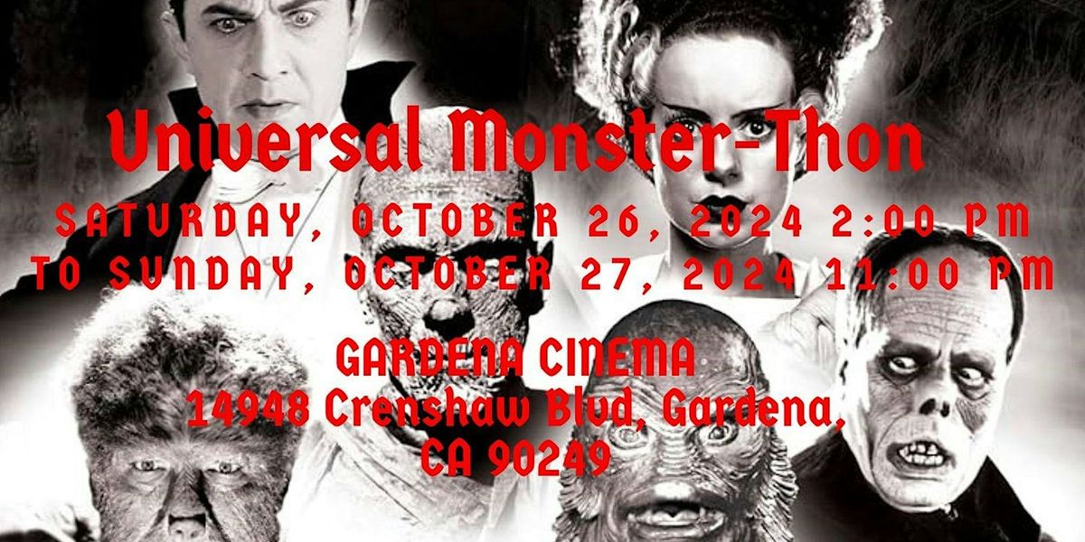 UNIVERSAL MONSTER-THON (Sat 10\/26 @ 2:00 pm to Sun 10\/27 @11:00 pm)