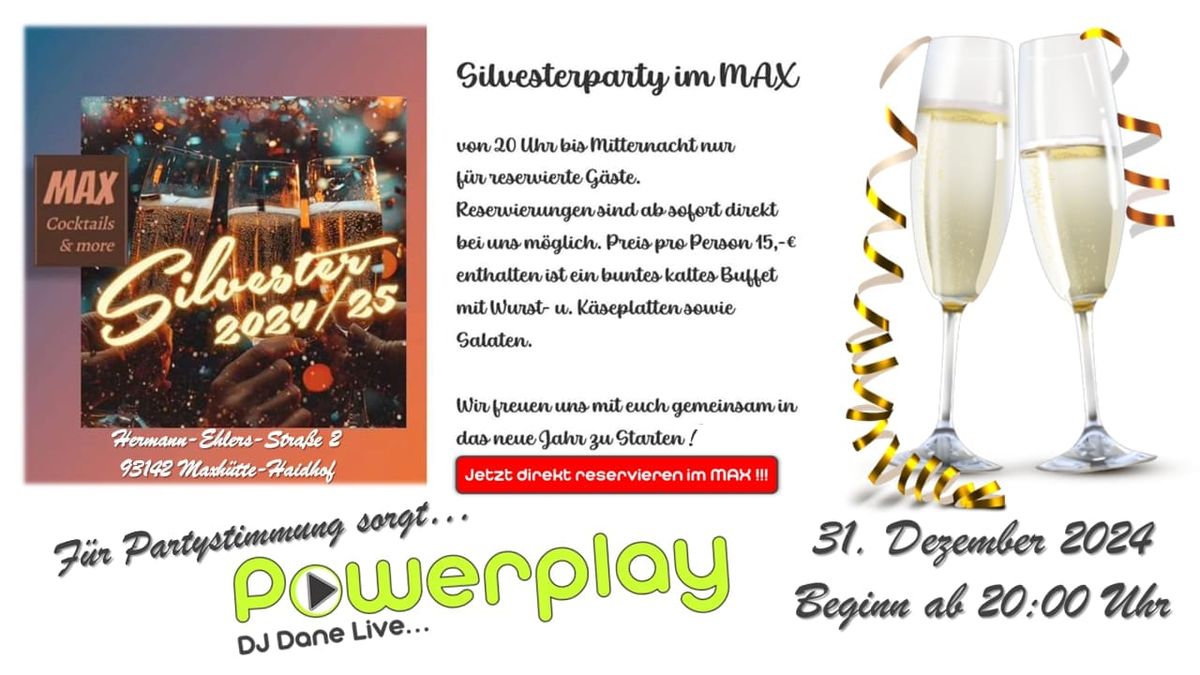 Silvesterparty im MAX mit DJ Dane von Powerplay