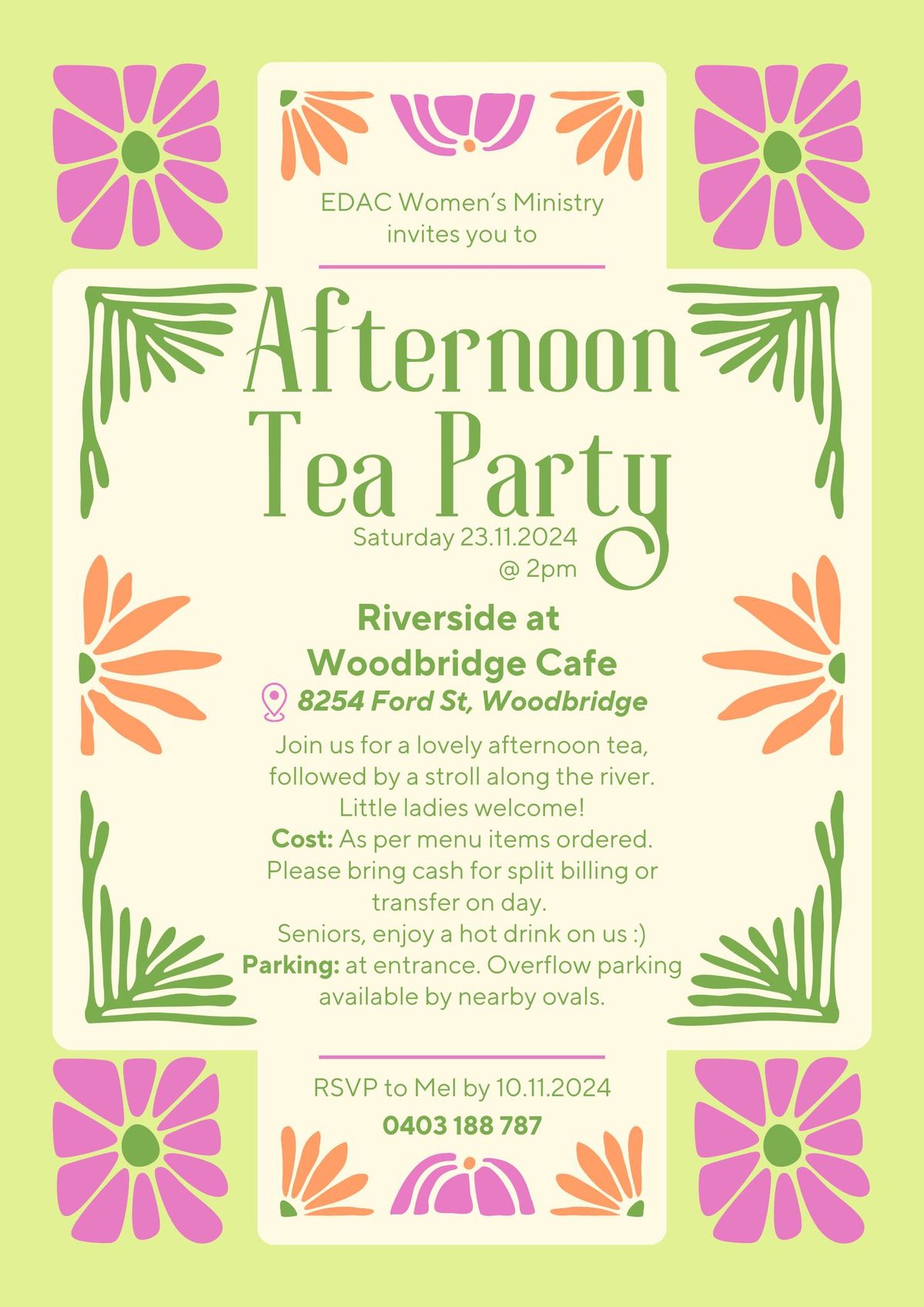 EDAC Ladies Afternoon Tea & Stroll