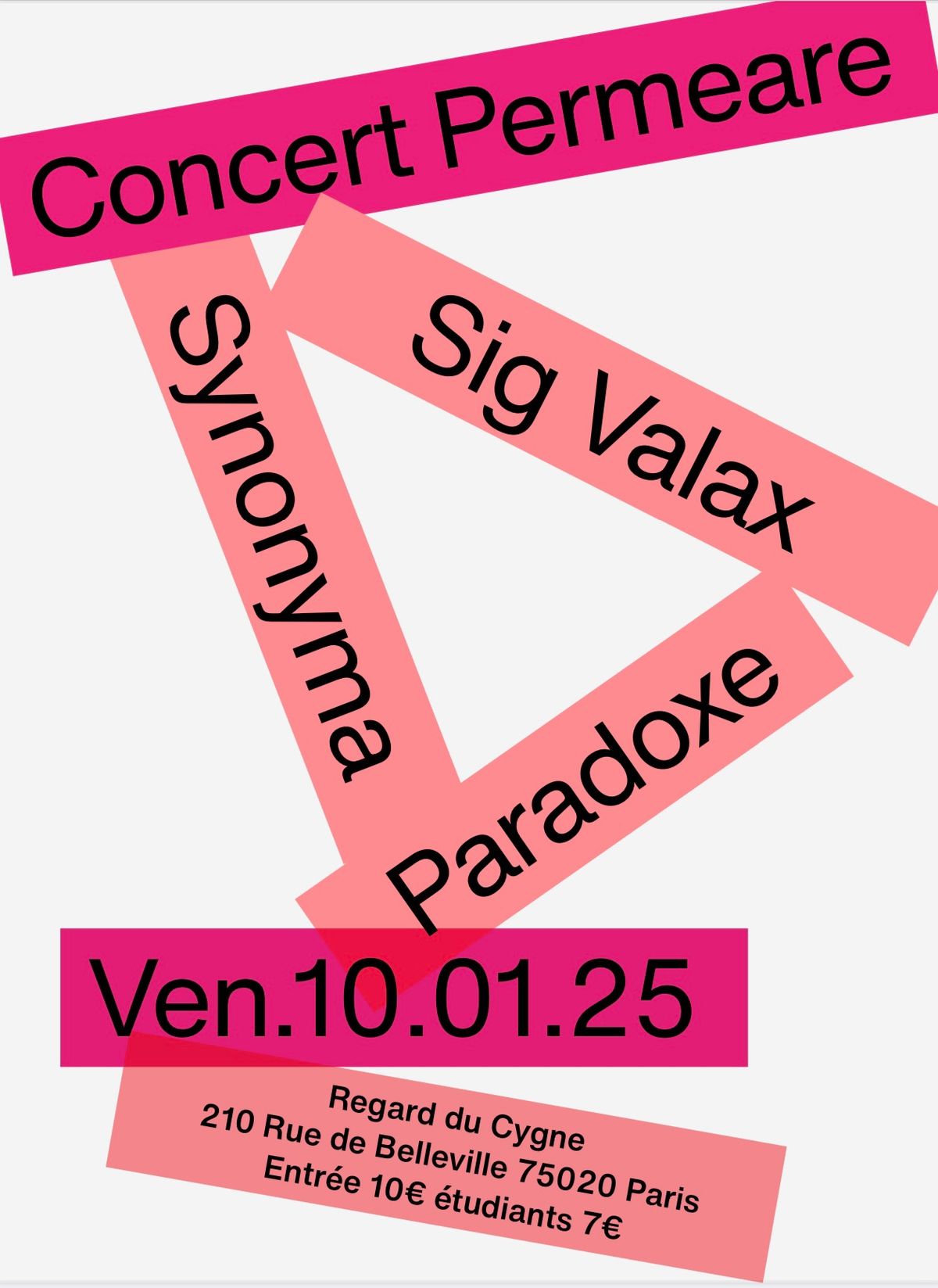 concert Synonima \u2022 Sig Valax \u2022 Paradoxe @ Regard du cygne 