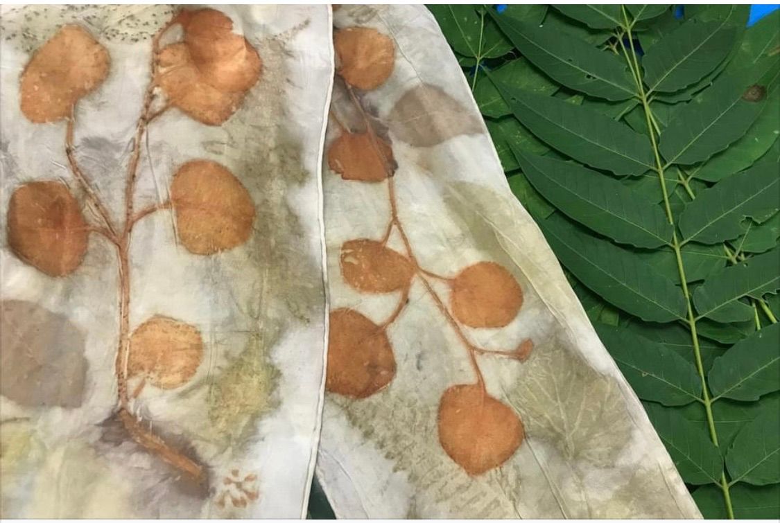 Botanical Printing on Silk Scarves