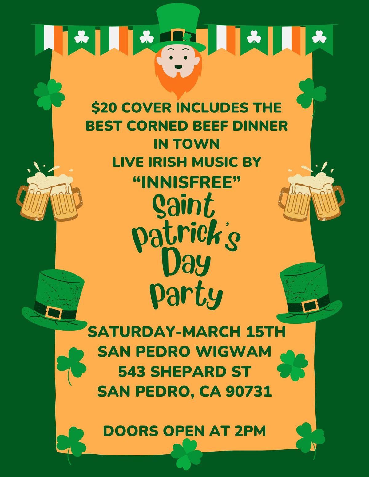 Saint Patrick's Day at the historic Wigwam Hall